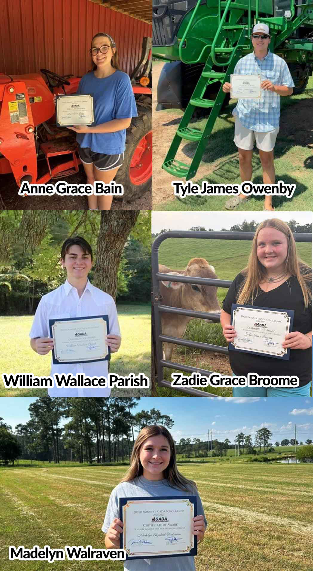 The David Skinner / GADA Scholarship 2026-27 Winners